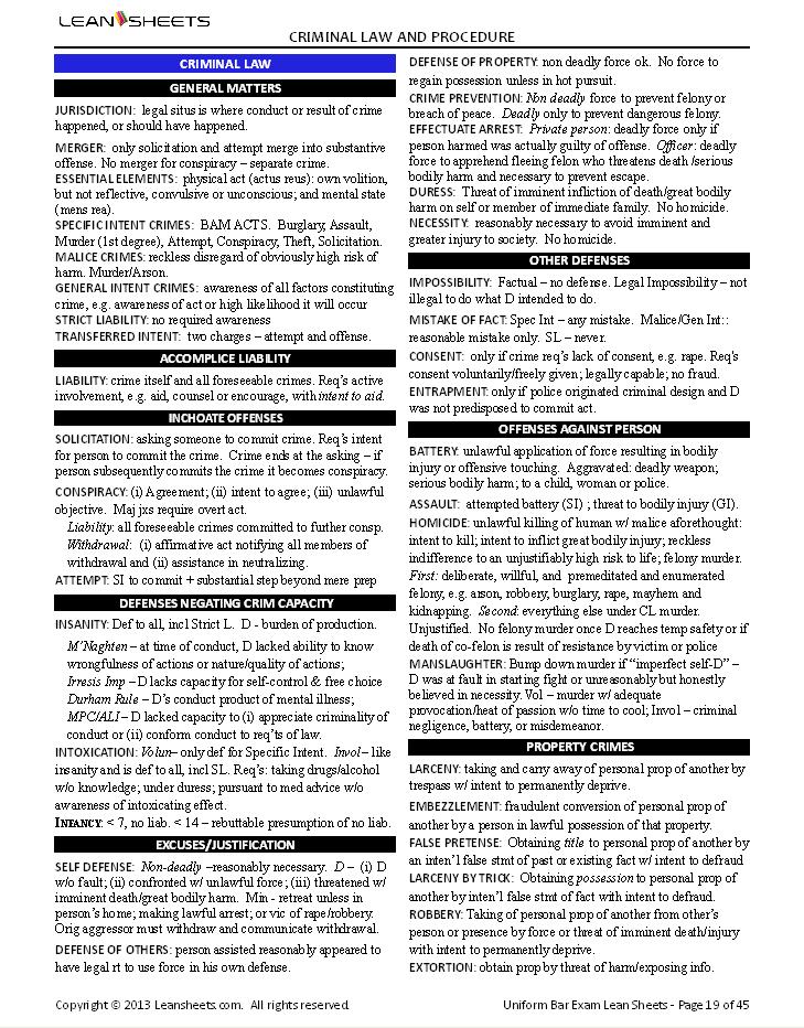 Florida Evidence Distinctions Chart