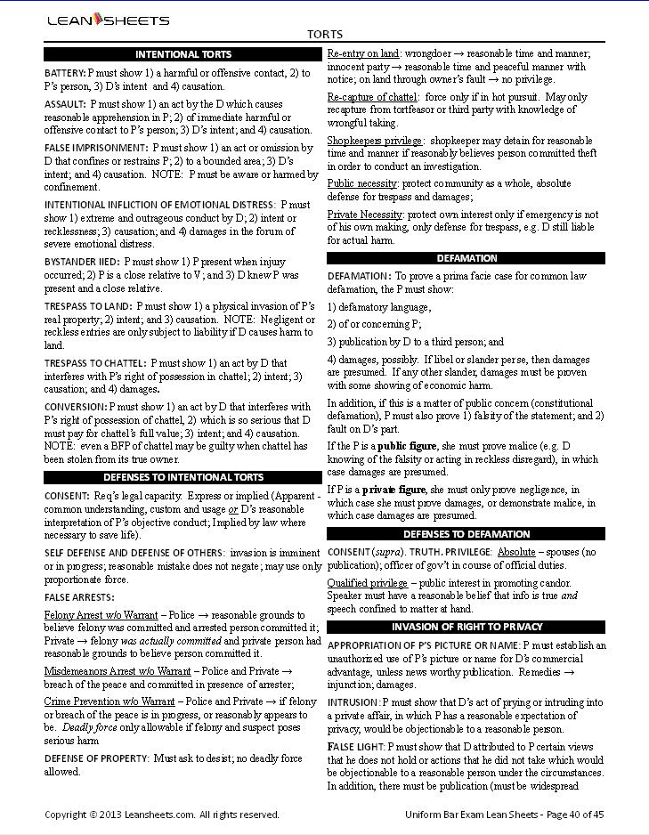 Florida Evidence Distinctions Chart